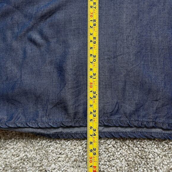 Southern Frock Chambray Shift Mini Dress 3/4 Tie Sleeves Size Small Preppy - Picture 13 of 14